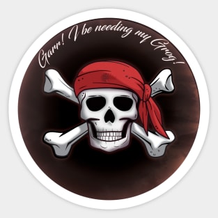 Pirate Skull and Bones Sticker